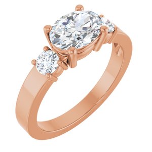 14K Rose Gold 8x6 mm Oval Ring Mounting
