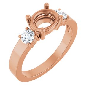 14K Rose Gold 8x6 mm Oval Ring Mounting – image 2