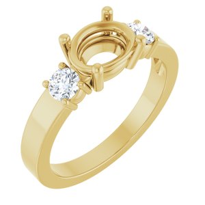 14K Yellow Gold 8x6 mm Oval Ring Mounting – image 2