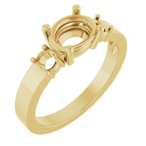 10K Yellow Gold 8x6 mm Oval Ring Mounting – image 2
