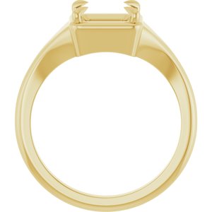 10K Yellow Gold 6x6 mm Square Ring Mounting – image 4