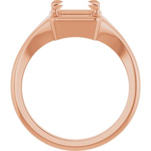 18K Rose Gold 6x6 mm Square Ring Mounting – image 4