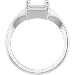 14K X1 White Gold 6x6 mm Square Ring Mounting – image 4