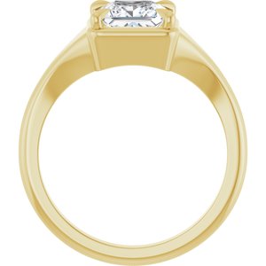 14K Yellow Gold 6x6 mm Square Ring Mounting – image 3