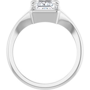 10K White Gold 6x6 mm Square Ring Mounting – image 3