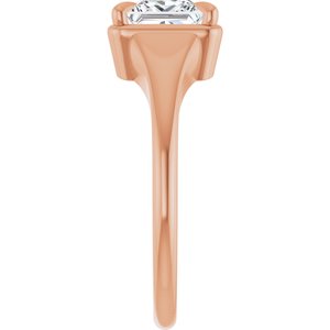 10K Rose Gold 6x6 mm Square Ring Mounting – image 7