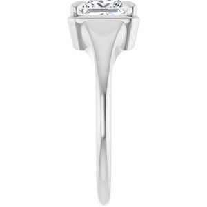 14K X1 White Gold 6x6 mm Square Ring Mounting – image 7