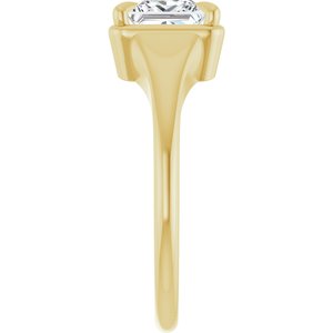 10K Yellow Gold 6x6 mm Square Ring Mounting – image 7