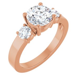 14K Rose Gold 7 mm Round Ring Mounting