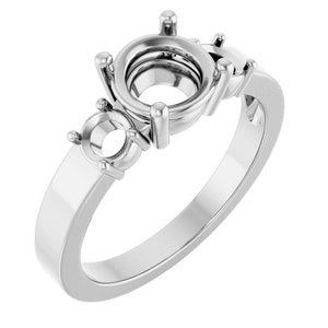 18K White Gold 7 mm Round Ring Mounting – image 2