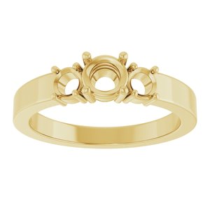 18K Yellow Gold 4.8 mm Round Ring Mounting – image 6