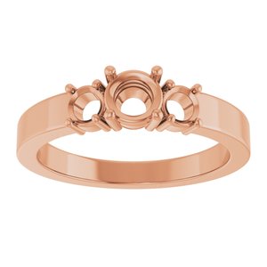 10K Rose Gold 4.8 mm Round Ring Mounting – image 6