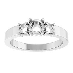 18K White Gold 4.8 mm Round Ring Mounting – image 6