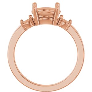 10K Rose Gold 8.2 mm Round Ring Mounting – image 4