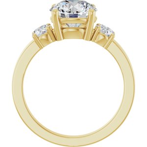 14K Yellow Gold 8.2 mm Round Ring Mounting – image 3