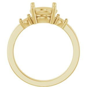 18K Yellow Gold 8.2 mm Round Ring Mounting – image 4
