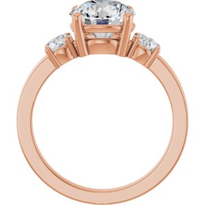 14K Rose Gold 8.2 mm Round Ring Mounting – image 3