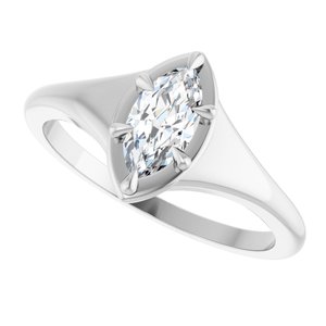 10K White Gold 8x4 mm Marquise Ring Mounting – image 8