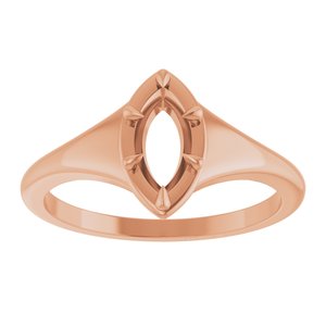 10K Rose Gold 8x4 mm Marquise Ring Mounting – image 6