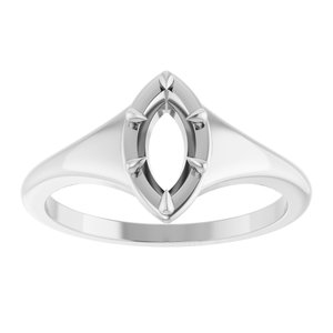 10K White Gold 8x4 mm Marquise Ring Mounting – image 6