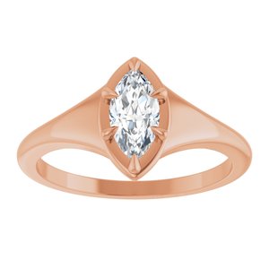 14K Rose Gold 8x4 mm Marquise Ring Mounting – image 5