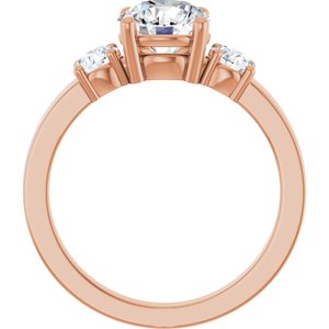 18K Rose Gold 7 mm Round Ring Mounting – image 3