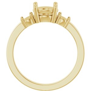 14K Yellow Gold 7 mm Round Ring Mounting – image 4