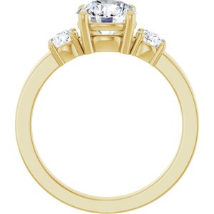 14K Yellow Gold 7 mm Round Ring Mounting – image 3
