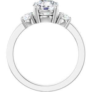 18K White Gold 7 mm Round Ring Mounting – image 3