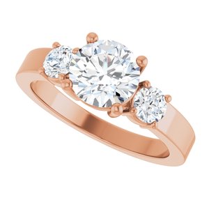 10K Rose Gold 7 mm Round Ring Mounting – image 8