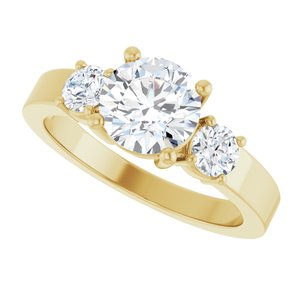 14K Yellow Gold 7 mm Round Ring Mounting – image 8