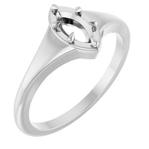 10K White Gold 7x3.5 mm Marquise Ring Mounting – image 2