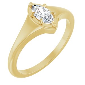 18K Yellow Gold 7x3.5 mm Marquise Ring Mounting