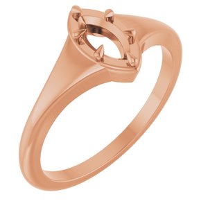18K Rose Gold 7x3.5 mm Marquise Ring Mounting – image 2