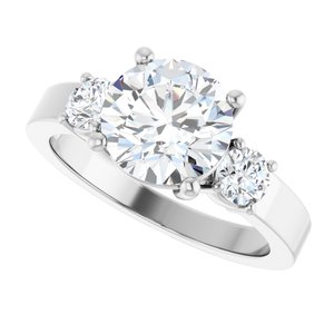 10K White Gold 8.2 mm Round Ring Mounting – image 8