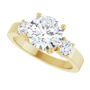 10K Yellow Gold 8.2 mm Round Ring Mounting – image 8