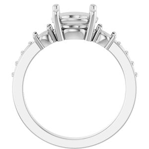 10K White Gold 8.2 mm Round Ring Mounting – image 4