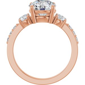 10K Rose Gold 8.2 mm Round Ring Mounting – image 3