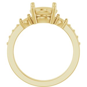 18K Yellow Gold 8.2 mm Round Ring Mounting – image 4