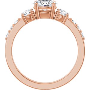 18K Rose Gold 6.5x4.5 mm Oval Ring Mounting – image 3