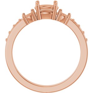 18K Rose Gold 6.5x4.5 mm Oval Ring Mounting – image 4