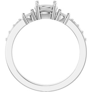 14K X1 White Gold 6.5x4.5 mm Oval Ring Mounting – image 4