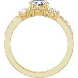 14K Yellow Gold 6.5x4.5 mm Oval Ring Mounting – image 3