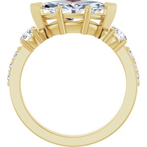 10K Yellow Gold 12x6 mm Marquise Ring Mounting – image 3