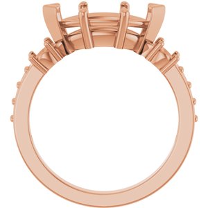 18K Rose Gold 12x6 mm Marquise Ring Mounting – image 4