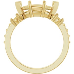 14K Yellow Gold 12x6 mm Marquise Ring Mounting – image 4