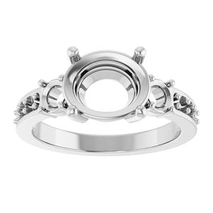 Sterling Silver 10x8 mm Oval Ring Mounting – image 6