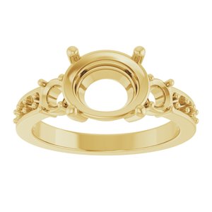 18K Yellow Gold 10x8 mm Oval Ring Mounting – image 6