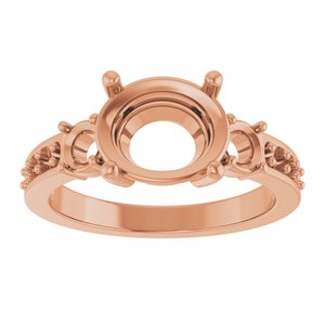 14K Rose Gold 10x8 mm Oval Ring Mounting – image 6