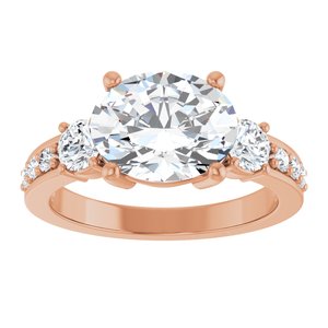10K Rose Gold 10x8 mm Oval Ring Mounting – image 5